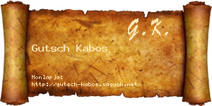 Gutsch Kabos névjegykártya