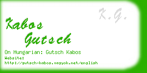 kabos gutsch business card